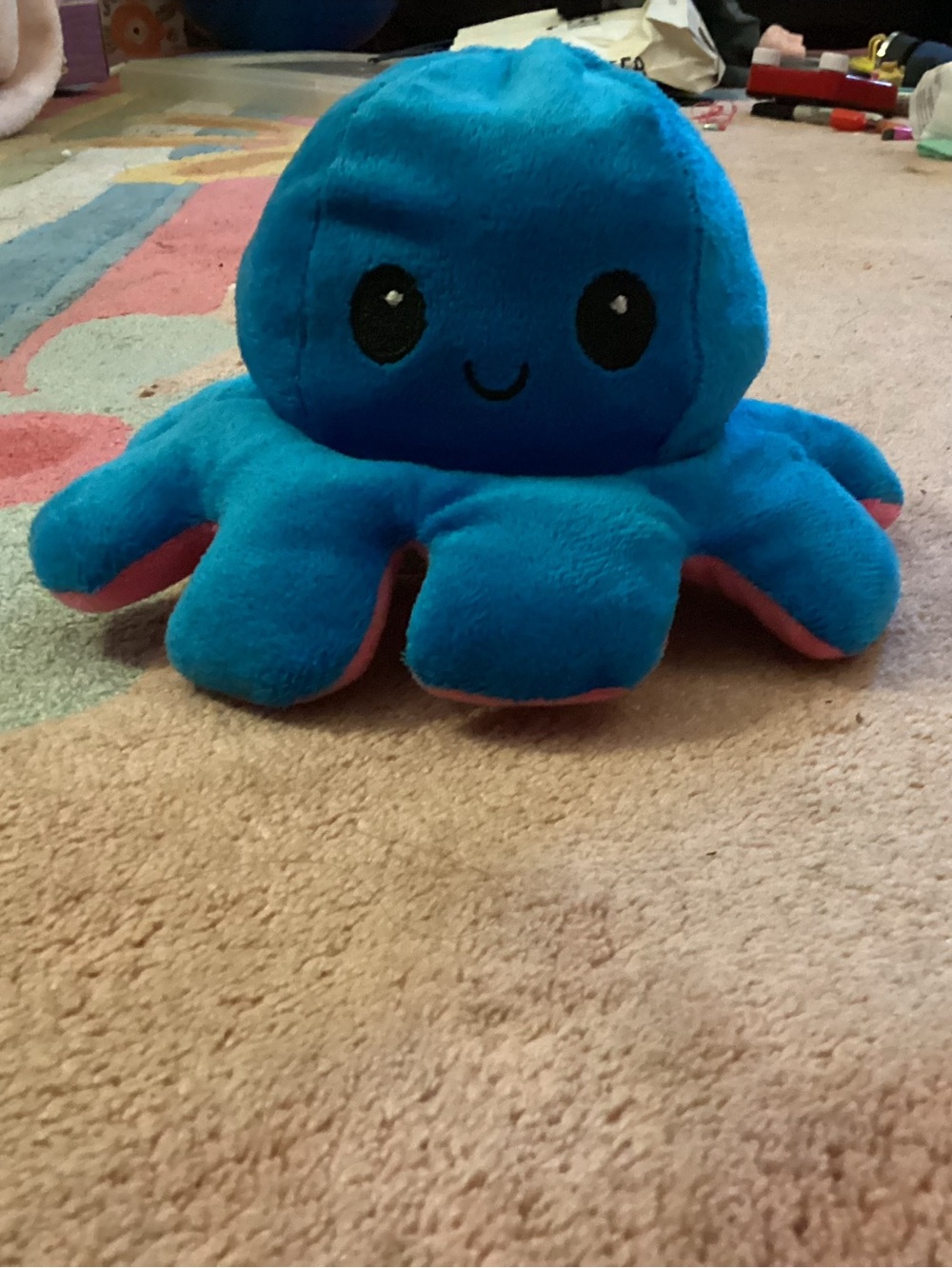 Blue Reversible Octopus Plush Toy - Soft Kids Toy